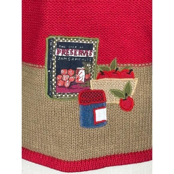 Vintage Sharon Young Sweater Vest Women's Medium Kitchen Fruit Appliqué Cottage - Picture 6 of 8